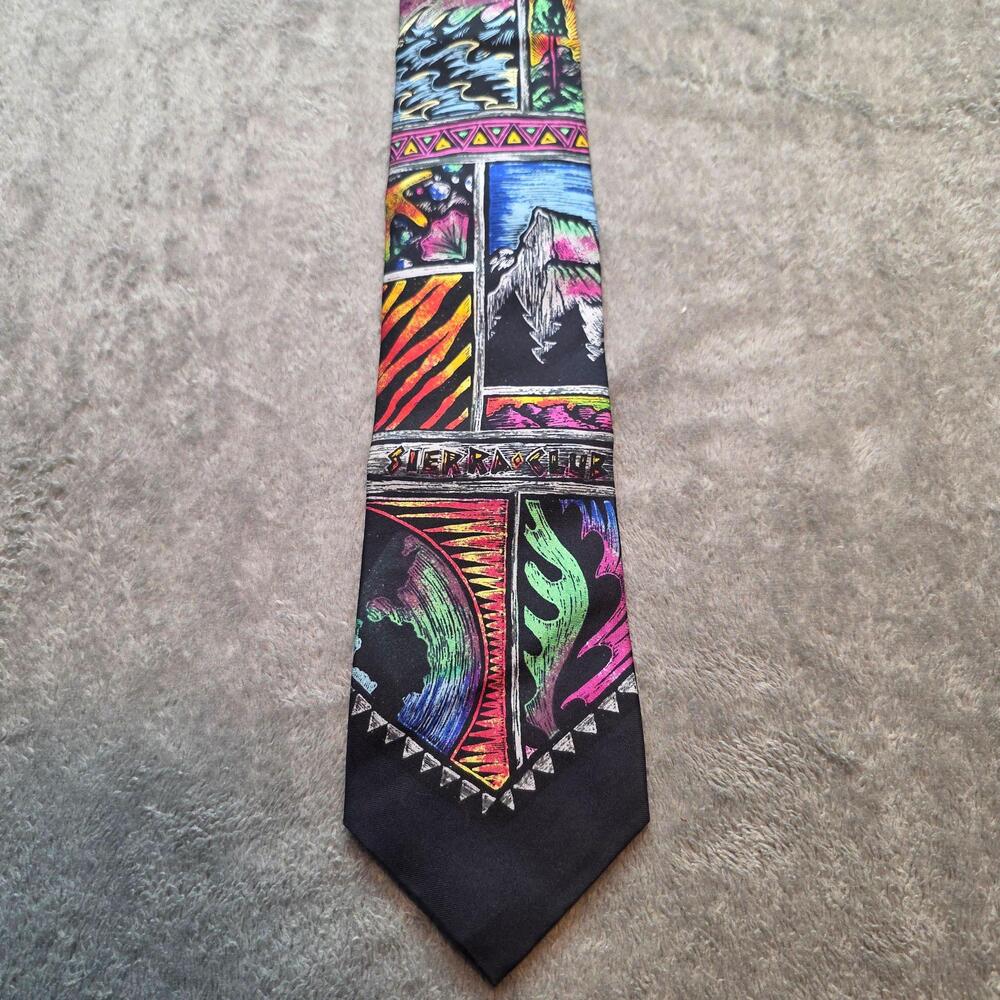 Ralph Marlin Vintage Tie Mens One Size Multicolor Sierra Club Nature Necktie